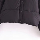 Chic Loose Hooded Cotton Jacket Jacket Autumn Zipper Warm Jacket Small Casual Simple
