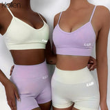 Sexy Casual Camisole and Short 2 Piece Set Women Streewear Fitness Outfit Sportswear Summer Beach Cotton Tracksuit