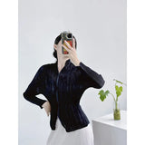 Folded Niche Design Lazy Wind Coat Women's Summer New Air Conditioning Pure Color Thin Zipper