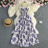 Zingj Pure And Fresh Sweet Strapless Condole Skirt Gentle Wind Waist A Word Floral Dress Seaside Vacation Beach Skirt