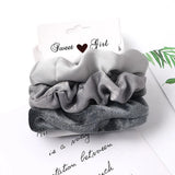 Silk Scrunchies Print Leopard Scrunchie Set Elastic Hair Bands Solid Color Fashion Headwear Women Hair Accessories