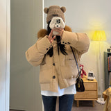 Super Good-Looking Down Cotton Clothes Female Short Style 2024 New Winter Design Sense Add Thick Korean Loose Cotton-Padded Jacket Coat-Outfit