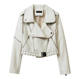 Autumn Winter Women Biker Coat Soft Faux Leather Jacket Black Green Moto Jacket Street Punk Outwear Slim PU Basic