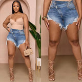 Fashion Sexy Raw Edge Denim Slim