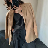 Zingj Suit Jacket Female Medium Long Style 2024 Spring Autumn New Korean Version Of Leisure Loose Slim Temperament Net Red