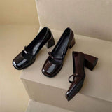 Coarse French-Style High-Heeled Shoes Women's Spring And Autumn New Hepburn Style Niche Temperament Mary Precious