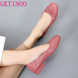 Shoes Soft Comfortable Genuine Leather Shoes Ladies Low Heels Soft Office Lady Work Shoes Slip On Pumps For