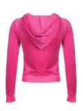 Velvet Zip Up Hoodie- Outfit