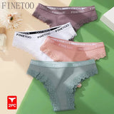 2PCS/Set Women's Panties Cotton Lace Panties And Thongs Comfortable Lingerie Low Waisted Underpants Female Lingerie