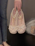 Head Thick Heels Women's Adult Ceremony New Horse Face Skirt Mary Jane Wedding Shoes Wear Not Tired Single Shoe