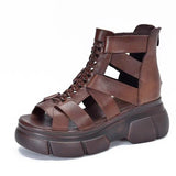 Spring And Summer 2025 Sandals Women's Platform Hollow Out Sandals Rome Sandals Open Toe High Top Women's