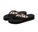 women Bohemia Floral Beach Sandals Striped bow Slippers Flip Flops For Women Summer slippers 3CM High heel