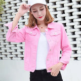 Jacket Women Green 2020 Autumn Woman Denim Jean Womens Coats Basic Jackets Female Slim Stretch Short Coat Feminina