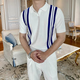 Striped Sleeves Loose Men's Summer Niche Retro-Tight Brand Casual Clip T-Shirt