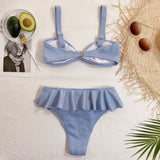 Zingj Single Swimsuit 2023 Flounce Knit Ladies Swimwear Bikini