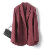 Small Suit Jacket Female Spring And Autumn Korean Version Of Loose Temperament Double Buckle Leisure Career Suit Blouse