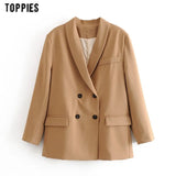 2021 Spring Woman Blazers Suit Jacket Double Breasted Pink Blazer High Waist Skirt Office Lady Formal