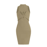Spring 2025 New Hollow Knitted Vest Dress Slimy And Sexy Short-Packed
