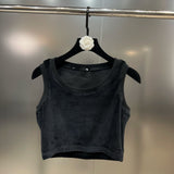 2022 Autumn Sleeveless Round Collar Vest Tank Top Hollow Out High Waist Long Pants Two Piece Set Women Tracksuits