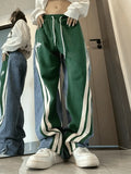Patchwork Striped Baggy Boyfriend Jeans- Outfit