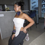 Side Slit Tube Top-Outfit