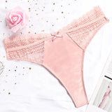 Women Sexy Lace Panties Low-waist Underwear Thong Female G String Hollow Out Lingerie Temptation Embroidery