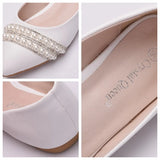Wedding Shoes Crystal Shoes Wedding Dress Wedding Dress Comfortable Korean Version Of Tuxed Pearl Water Diamond Dinner White Women