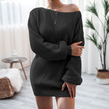 Long Sleeve Shoulder Casual Loose Knitted