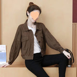 Zingj Autumn Casual Coat Female Autumn Versatile Thin 2024 New Loose Show Thin Korean Version Of The Tooling Jacket Tide-Outfit