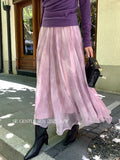 Xixi 2025 Autumn New White Standard Temperament 100 Folds High Waist Half-Dressed Dress Dress Woman