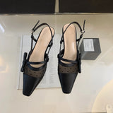 Heel Skirt Bag Head Sandals Fairy Shoes 2025 Summer New Mesh Permeable Fine Back Empty Head Single