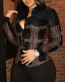 Spring Loose V-neck Buttons Pocket Women's