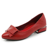 Brand Shoes Thick Heel Ladies Pumps Genuine Leather Pointed Toe Colorful Square Heels Party Handmade Shoes