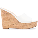 Large-Size Cork Bag With Fish Mouth Behind Empty Muller Slope Heel Waterproof Platform