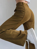 High Waist Y2K Corduroy Loose Pants-Outfit
