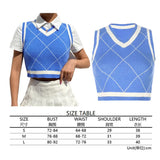 Sweater Vest Women Black Sleeveless Plaid Knitted Crop Sweaters Casual Autumn Preppy Style 2020 tops V Neck