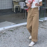 Zingj Hanging Jeans Women's Autumn Pants High Waist Slim Straight Pants Loose With Wide Leg Pants Pants-Outfit