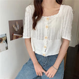 Cutout Knitted Cardigan Sweater Women Five-point Sleeves Thin Sunscreen Air Conditioning Short Sweater Female Spring
