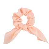 Chiffon Bowknot Silk Hair Scrunchies Women Pearl Ponytail Holder Hair Ties Hair Rope Rubber Bands Headwear Hair