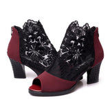 Summer New Large-Size Mesh High Heel High Heel High Heel High Heel Fish Mouth Fashion Women's