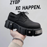 2025 New Youth Round Head British Wind Low Heel Tooling Shoes Men's Fashion Casual Fashion Shoes