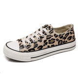 New Leopard Canvas Shoes Women Flat Platform Sneakers Women Casual Shoes Woman High Top Tenis Mujer