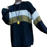 Zingj New Fashion Loose And Lazy Wind Contrast Color Stripe Soft Waxy Round Collar Fur Autumn Temperament Retro Casual Jacket-Outfit