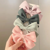 Solid Colors Cotton Hair Bows With Clip For Cute Girls Hair Clips Handmade Hairpins Barrettes Kids Hair