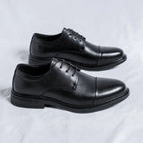 2025 Men's Business Dress British Style Leather Shoes Dress Groom's Wedding Shoes Derby Shoes