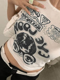 Eye Look Graphic Crop Tank Top- Outfit