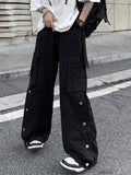 Buttoned Pocket Patch Cargo Pants- Outfit