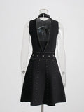 Temperament Famous Style Dress Dress 2025 Spring New Fashion Neck Nail Studded High-Level Dress Dress