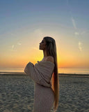 Knit Off-Shoulder Long Sleeve Maxi Dress-Outfit