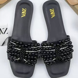 2025 New Sandals Buckle Slippers Women's Color Is Complete, Flat-Bottomed Slippers Women Hot